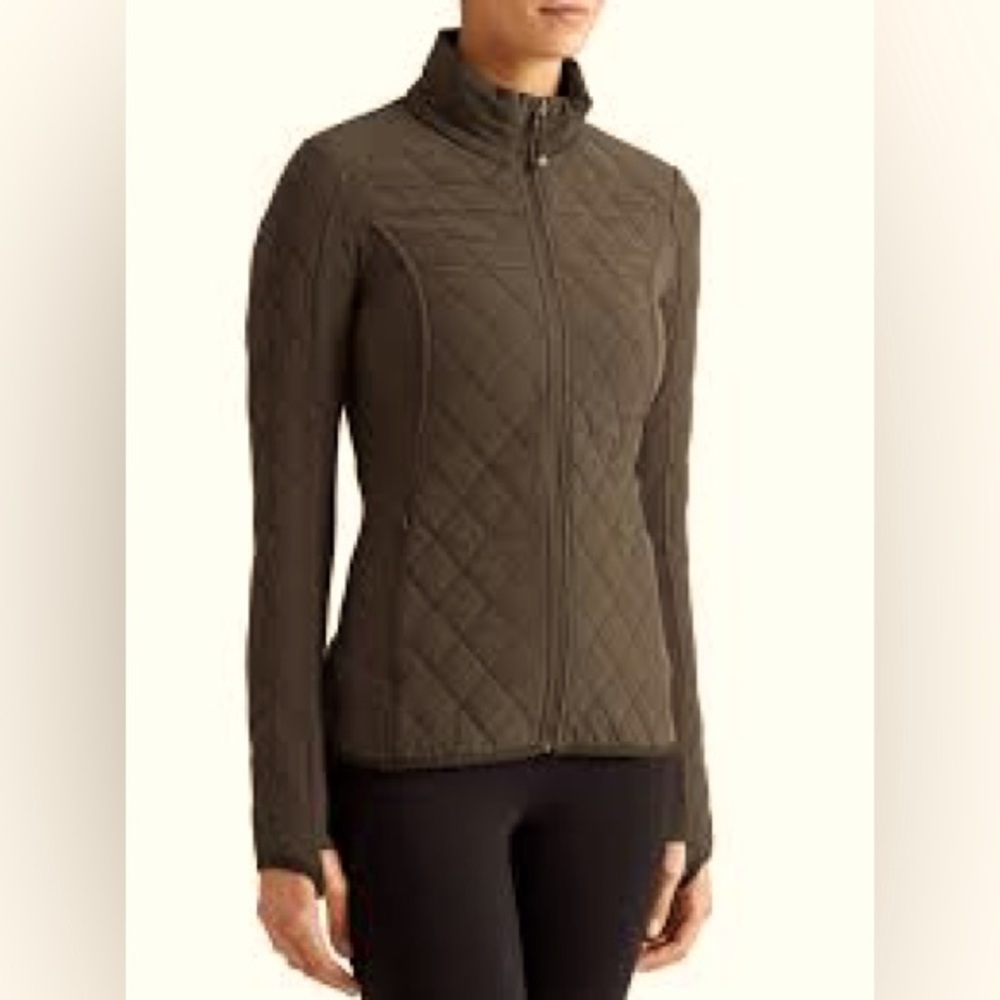 Athleta Gap women’s x-smal xs olive green Upside quilted athletic jacket